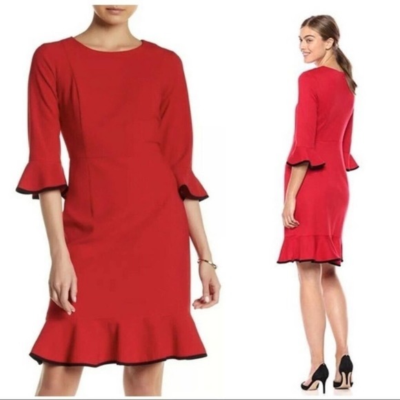 NANETTE Lepore velvet trimmed ruffle bell sleeve dress plus size 22W, 18W‎ - Picture 8 of 8